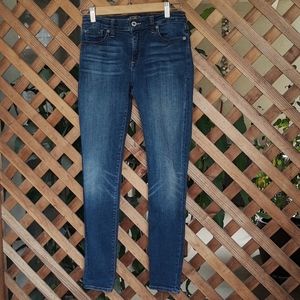 Lucky Brand Brooke Skinny Jeans, Dark Wash, Cotton Denim Blue Sz 4 27, 29 Inseam